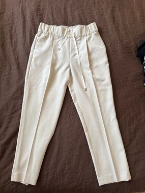 ATM Anthony Thomas Melillo Off-White Drawstring Tailored Pants